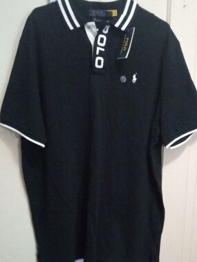 Nwt Polo By Ralph Lauren Xxl Black And White Embroidered Rugby Shirt With Tags🔥